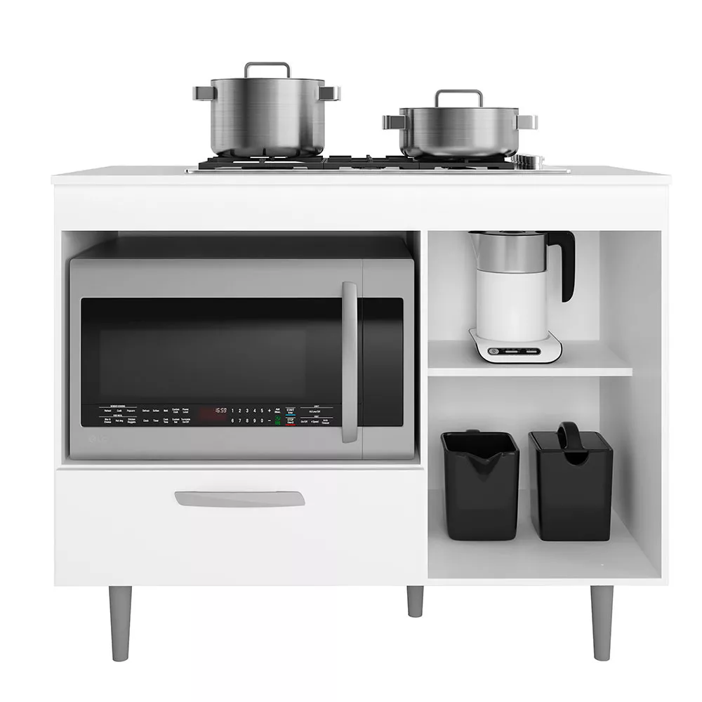 Balcão para Cooktop e Forno 1 Porta 1 Gaveta Poliman
