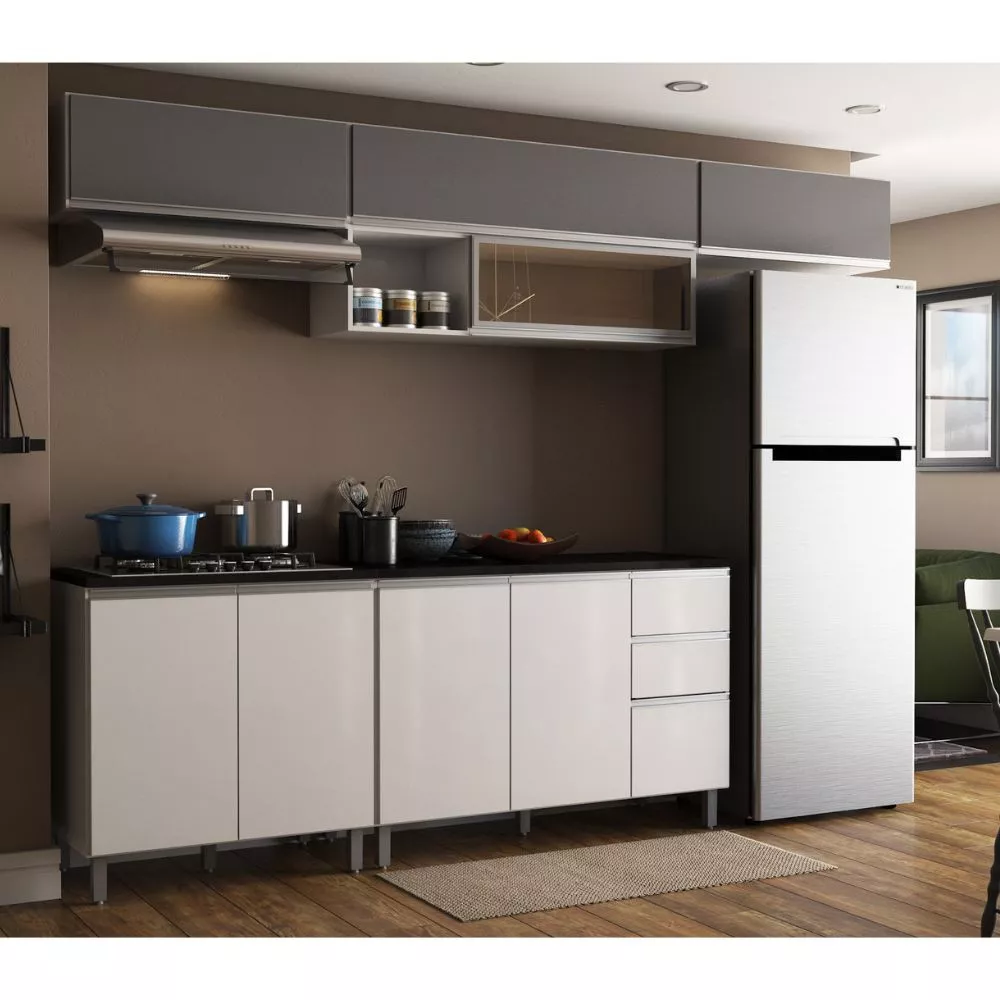Cozinha Modulada Aérea 5 Peças 9 Portas 2 Gavetas Evidence