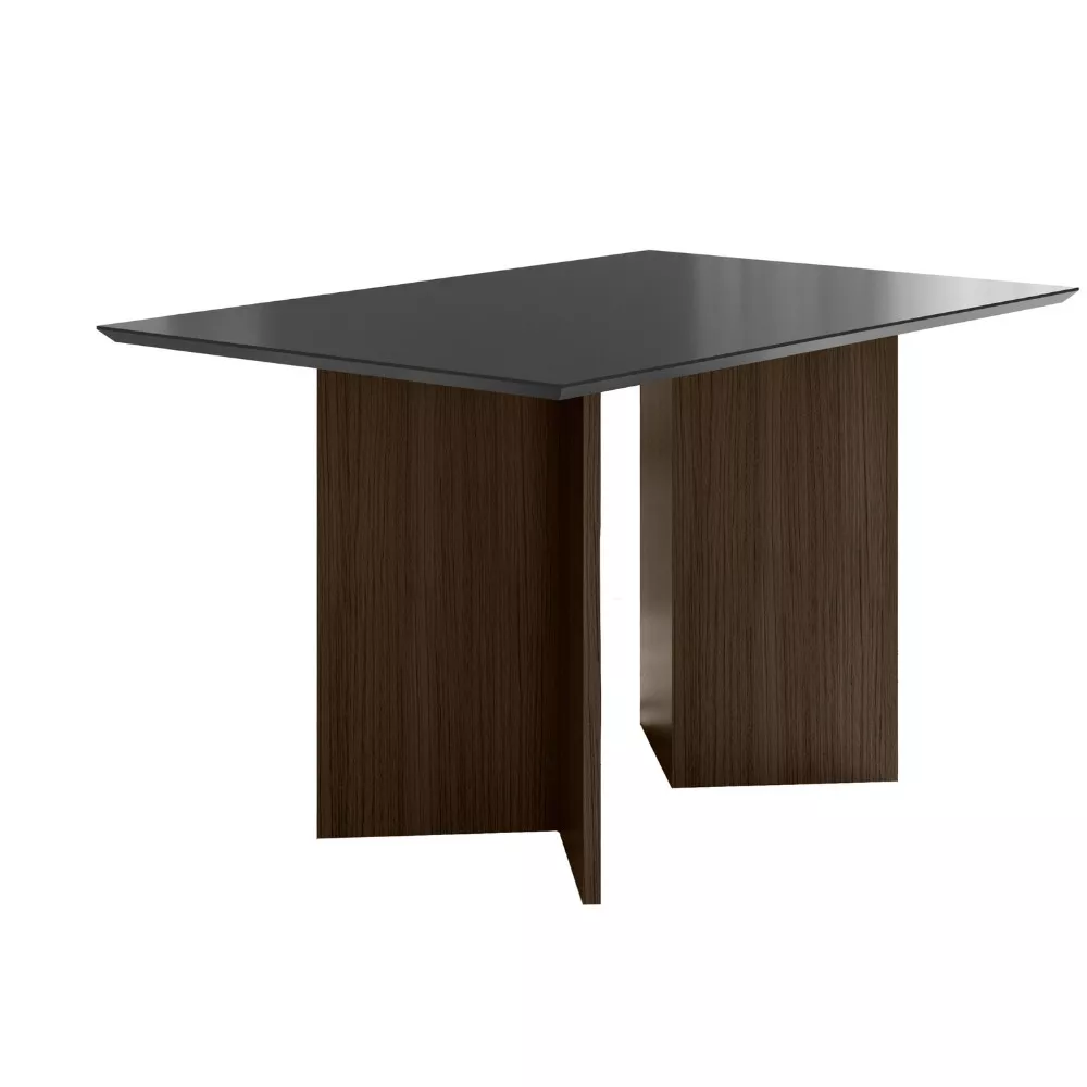 Mesa de Jantar Retangular Tampo Chanfrado sem Vidro 136cm Helo Poliman Móveis