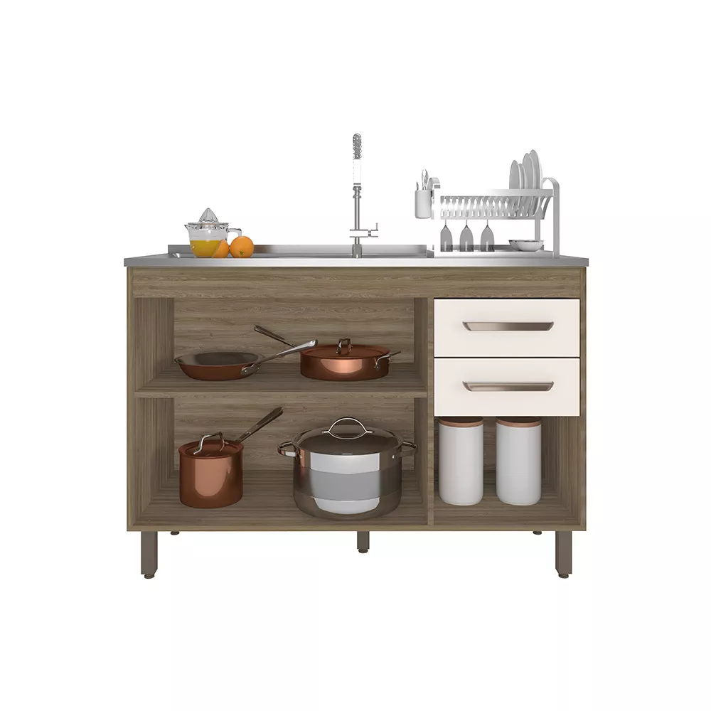 Image 1 of 5 of Balcão 3 Portas 2 Gavetas 120 cm sem tampo Barcelona Poliman