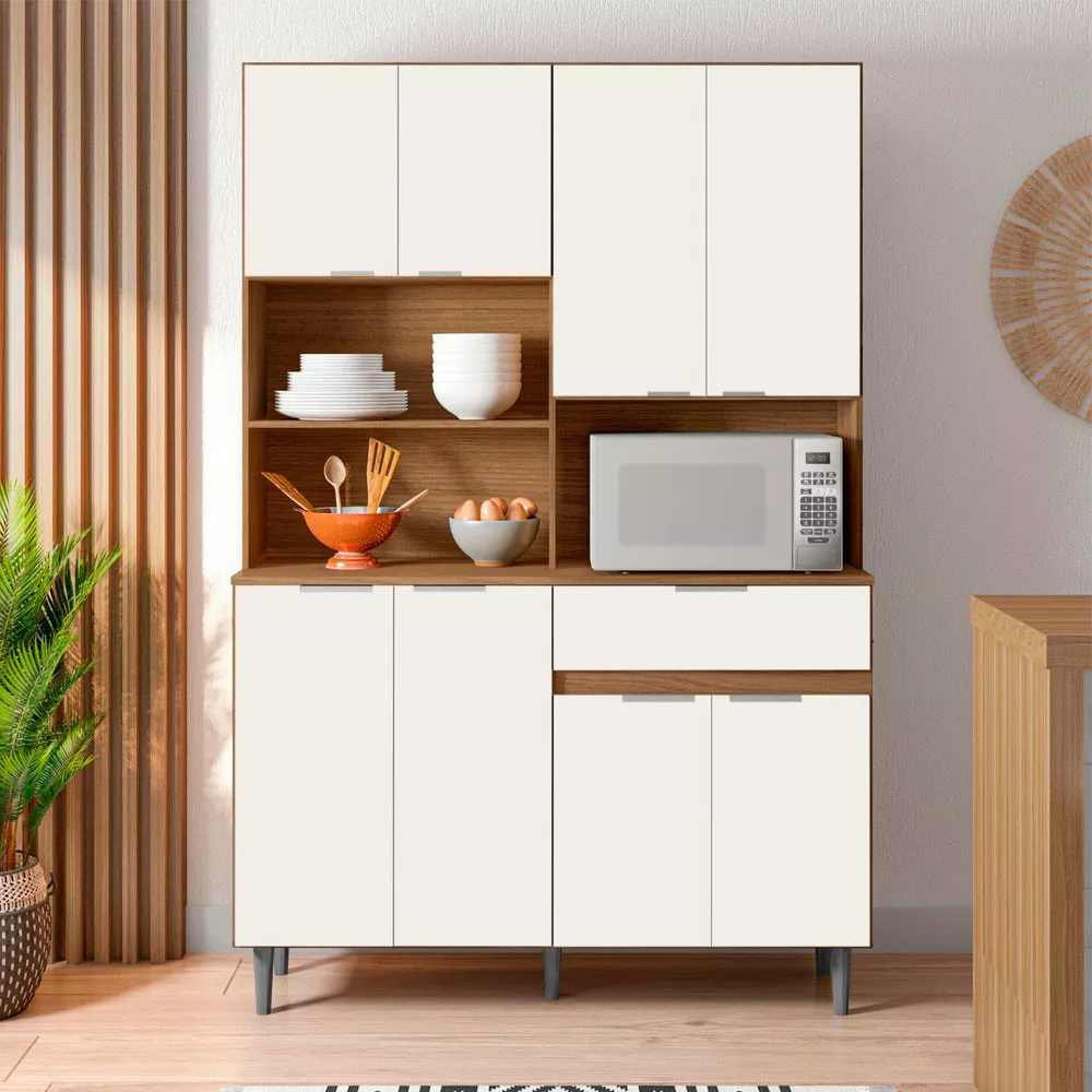 Kit Cozinha Laila em MDF 8 Portas 1 Gaveta Poliman Móveis