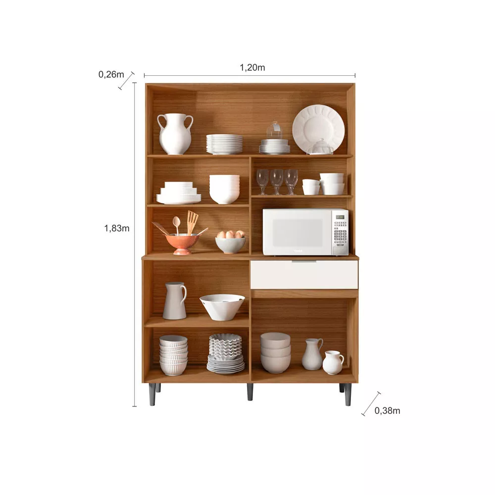 Kit Cozinha Laila em MDF 8 Portas 1 Gaveta Poliman Móveis