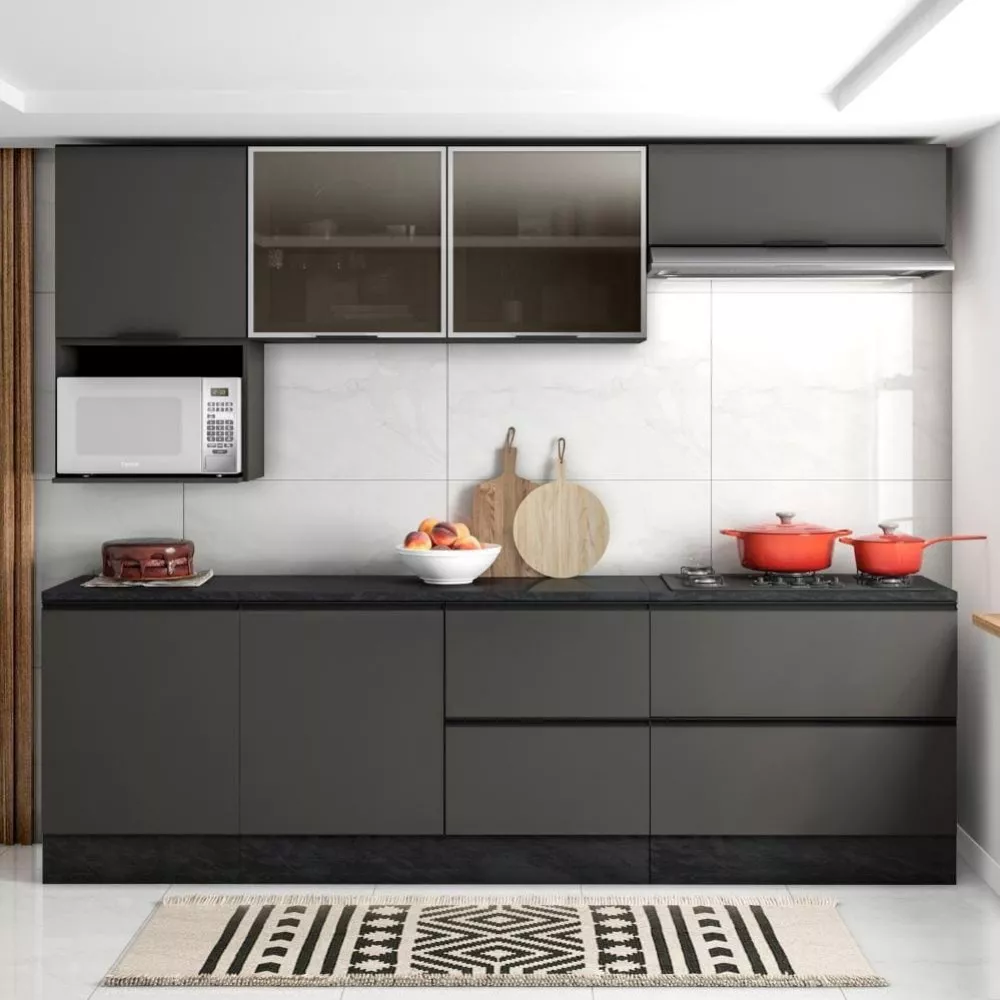 Cozinha Completa Etna 7 peças Balcão Cooktop Poliman Móveis