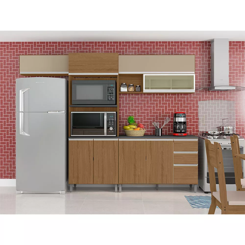 Cozinha Completa Evidence 9 Portas 2 Gavetas Com Torre Quente Poliman Móveis