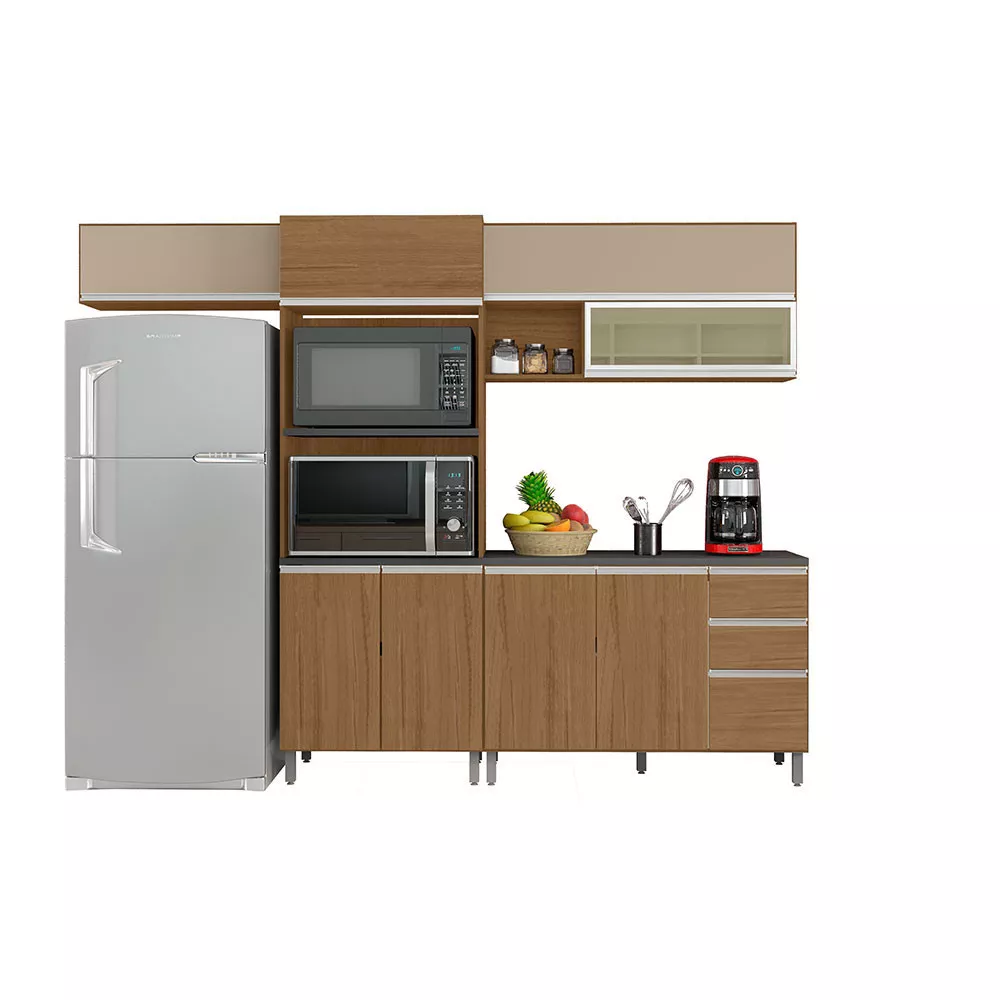 Cozinha Completa Evidence 9 Portas 2 Gavetas Com Torre Quente Poliman Móveis