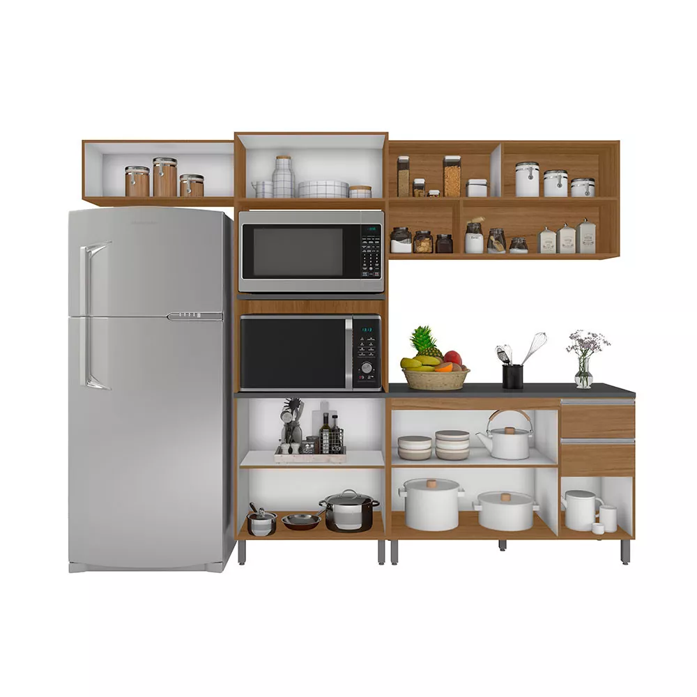 Cozinha Completa Evidence 9 Portas 2 Gavetas Com Torre Quente Poliman Móveis