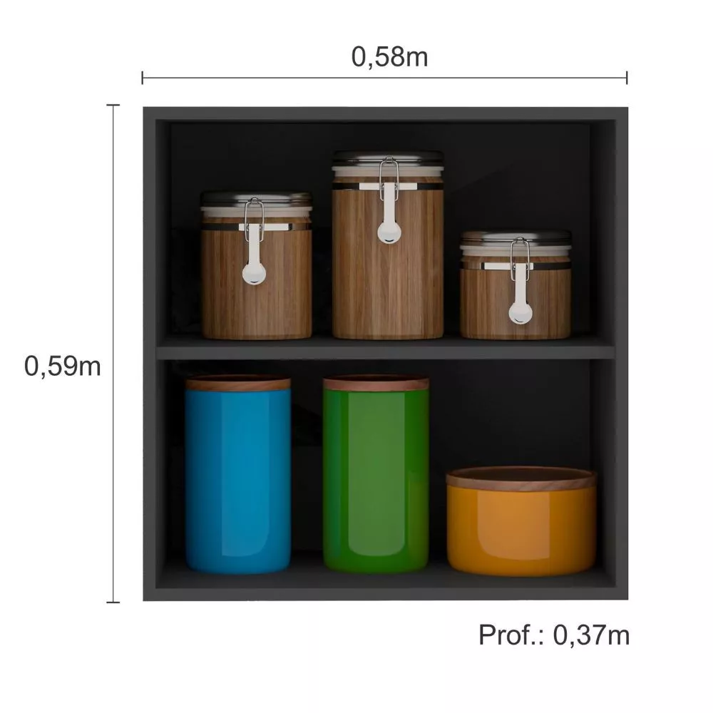 Armário Aéreo 58 cm com 1 Porta Etna Poliman