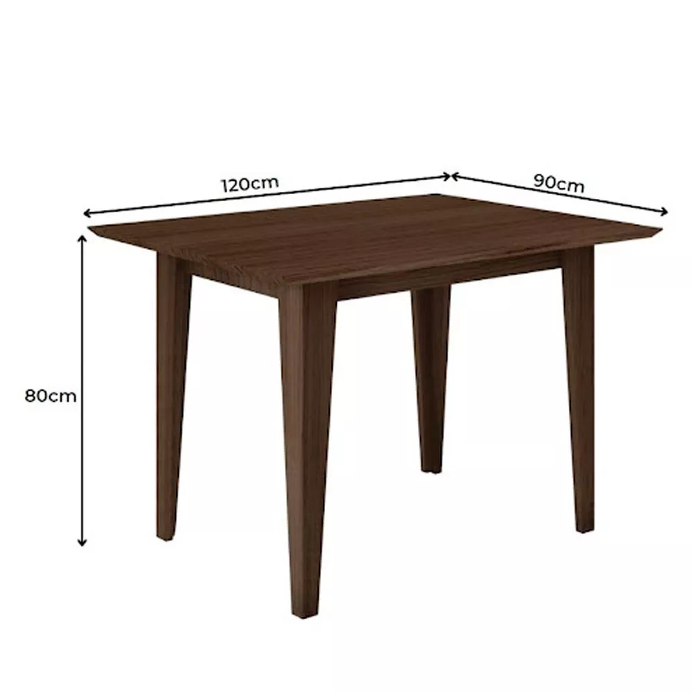 Mesa para Sala de Jantar 120cm Retangular Tampo Chanfrado Kate Poliman