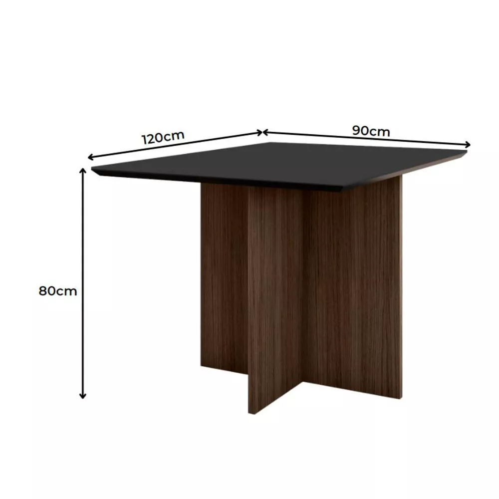 Conjunto Sala de Jantar Retangular Mesa Helo 120cm e 04 Cadeiras Josi Poliman Móveis