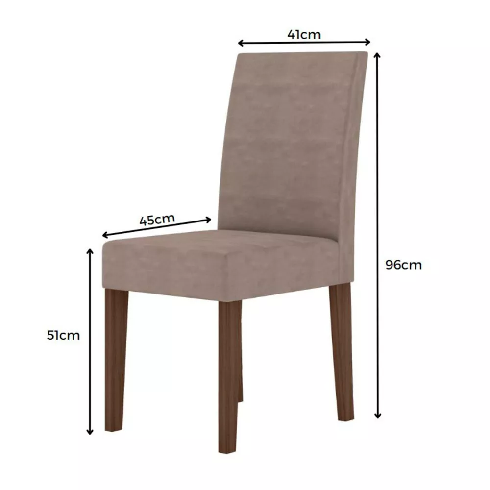 Imagem 9 de 10 de Conjunto Sala de Jantar Retangular Mesa Helo 120cm e 04 Cadeiras Josi Poliman Móveis