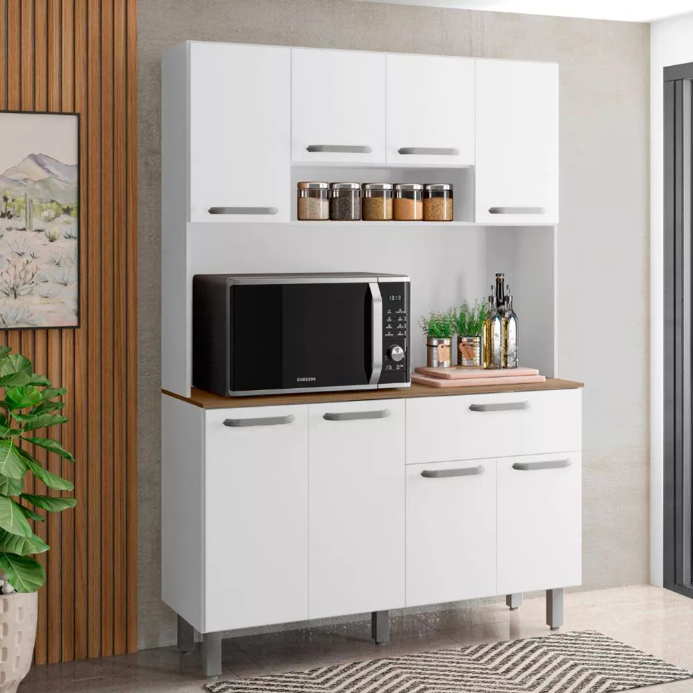 Kit Cozinha Compacta 8 portas 1 Gateva Nice Poliman Móveis