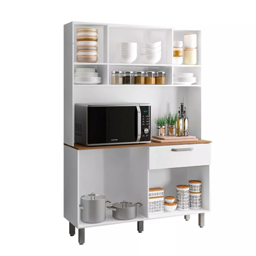 Kit Cozinha Compacta 8 portas 1 Gateva Nice Poliman Móveis