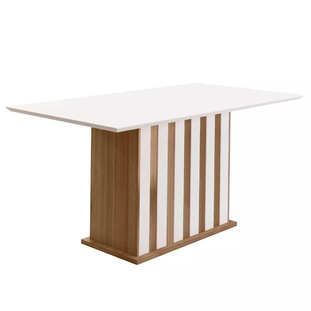 Mesa para Sala de Jantar 160cm Retangular Tampo Chanfrado Amalia Poliman