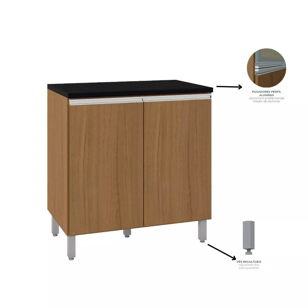 Balcão 2 Portas Com Tampo Evidence Poliman Móveis