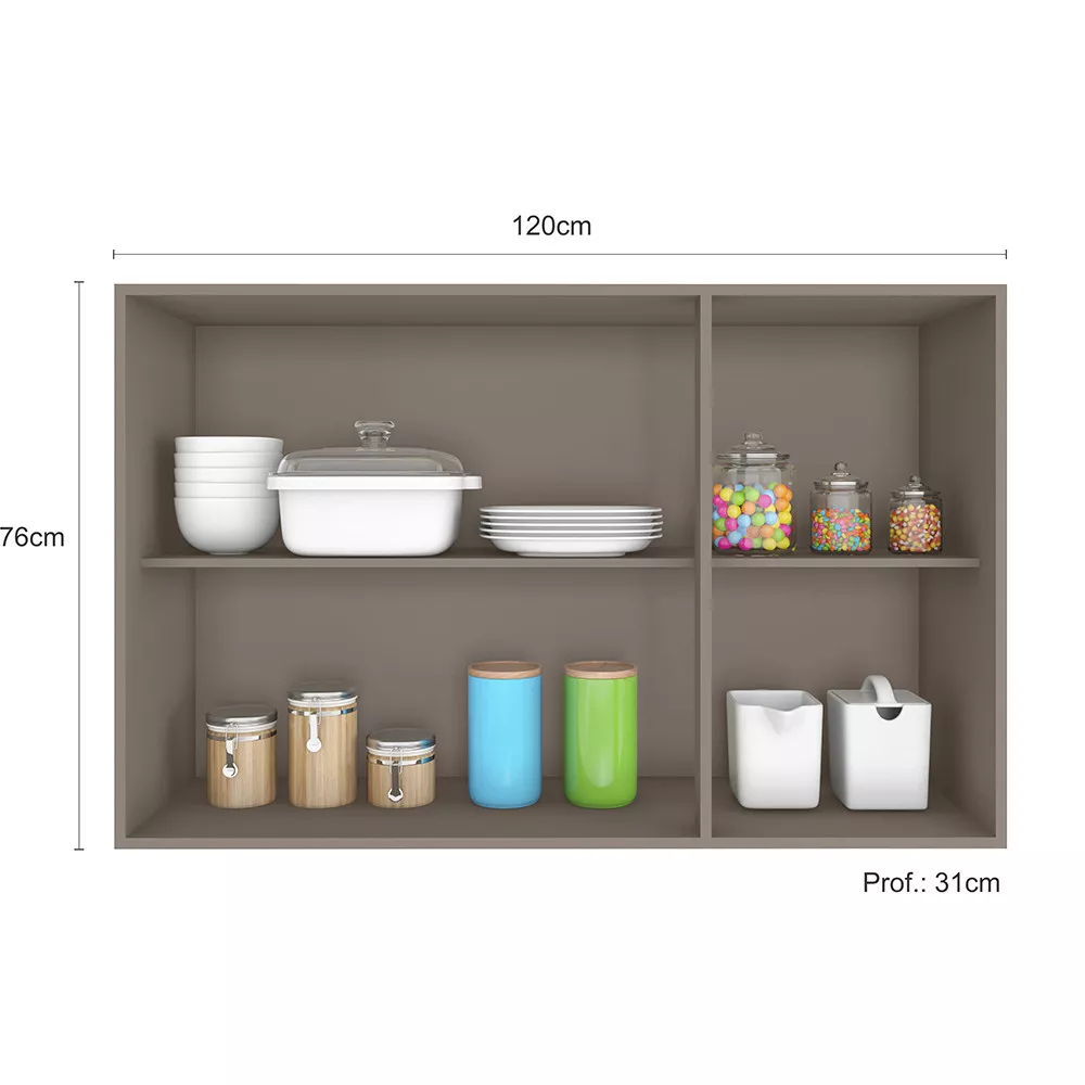 Armário Aéreo 3 Portas 120 cm Olivia