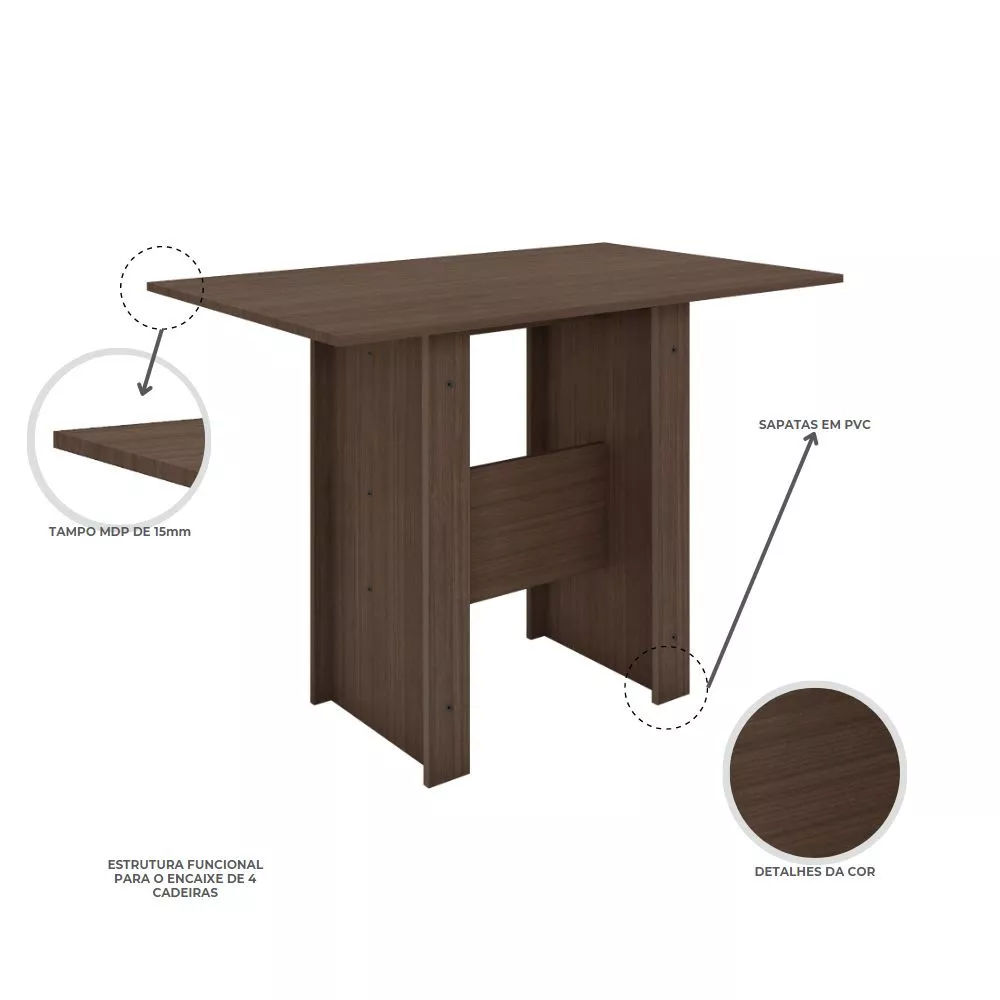 Image 2 of 6 of Conjunto Mesa com 4 Cadeiras Milano Poliman Móveis