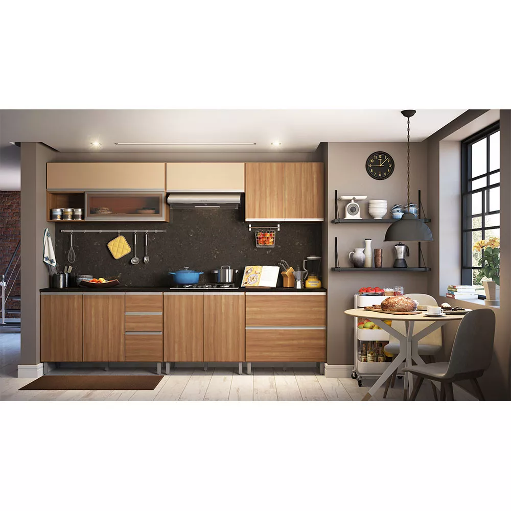 Cozinha Completa Evidence 11 portas 3 gavetas Poliman Móveis
