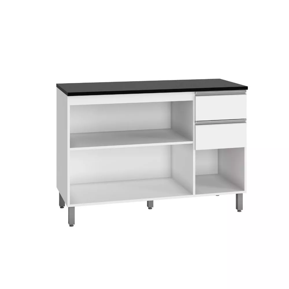 Balcão com Tampo Evidence 3 Portas 2 Gavetas MDP Poliman Móveis