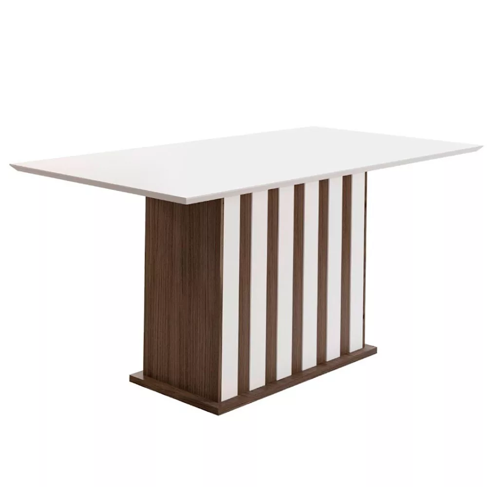 Mesa para Sala de Jantar 160cm Retangular Tampo Chanfrado Amalia Poliman