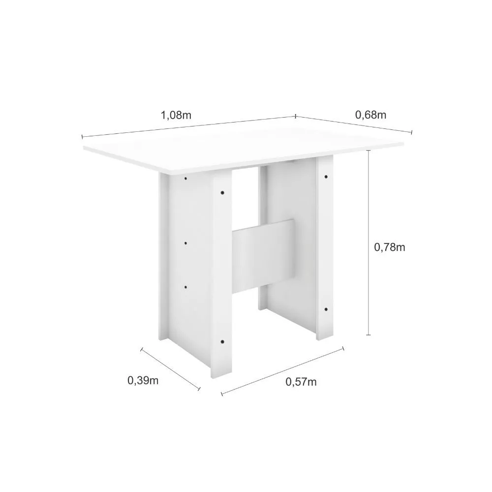 Conjunto Mesa de Jantar 4 Lugares Milano