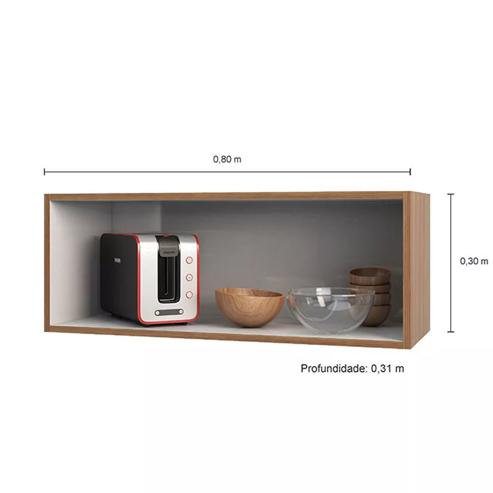 Aéreo Basculante Geladeira 1 Porta Evidence Poliman Móveis