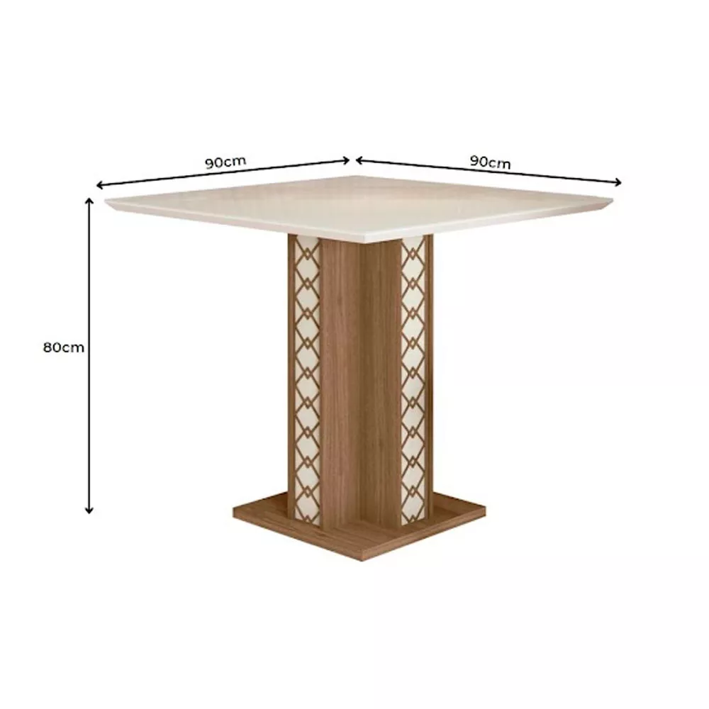 Image 2 of 7 of Conjunto Sala de Jantar Mesa com Tampo Chanfrado Isis 4 Cadeiras Estofadas Jade Poliman