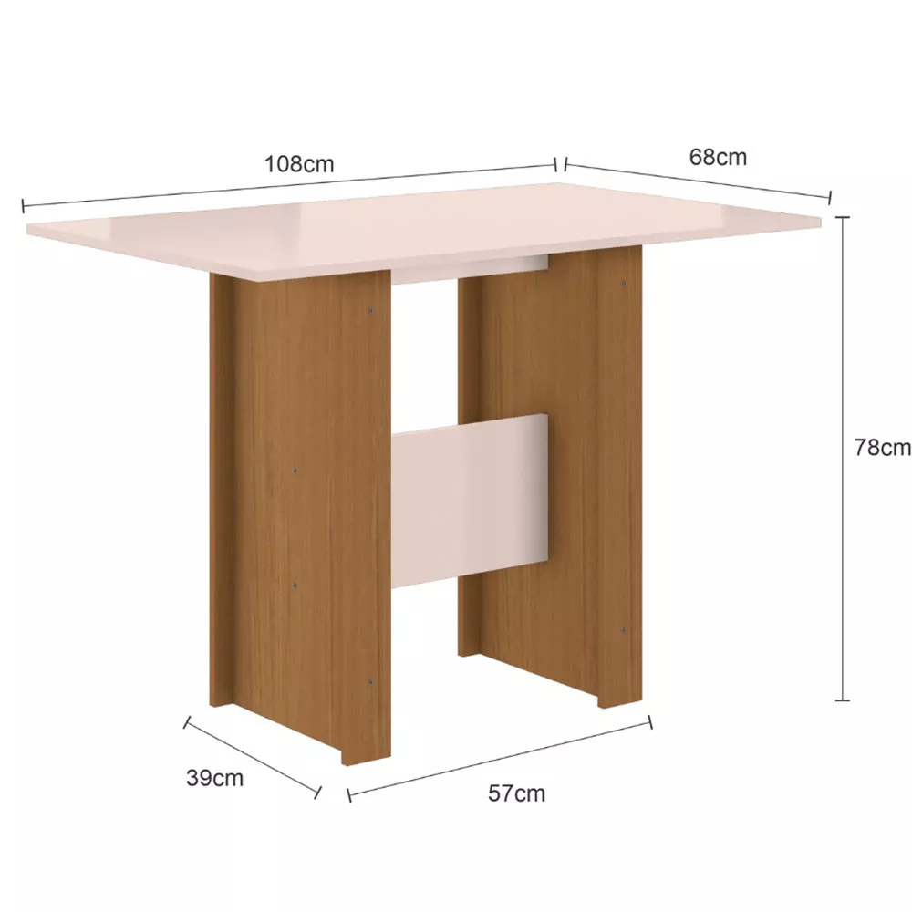 Mesa de Jantar 4 Lugares Milano Poliman Móveis