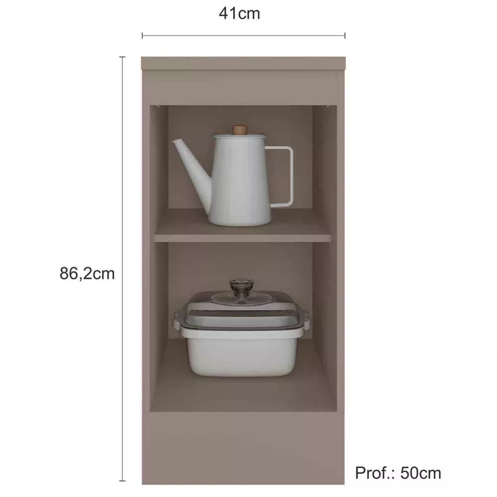 Balcão com Tampo 41 cm 1 Porta Unna Poliman Móveis