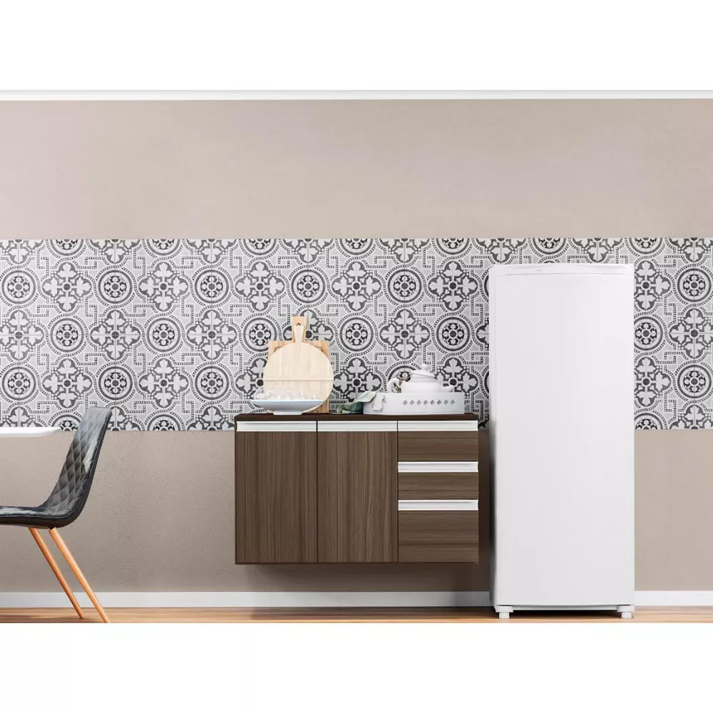 Balcão com Tampo 90cm 3 Portas 2 Gavetas Laura Poliman Móveis