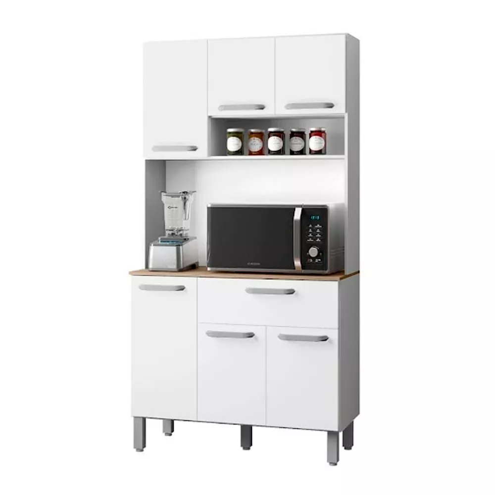 Kit Cozinha 6 Portas 1 Gaveta em MDF Sofia Poliman Móveis