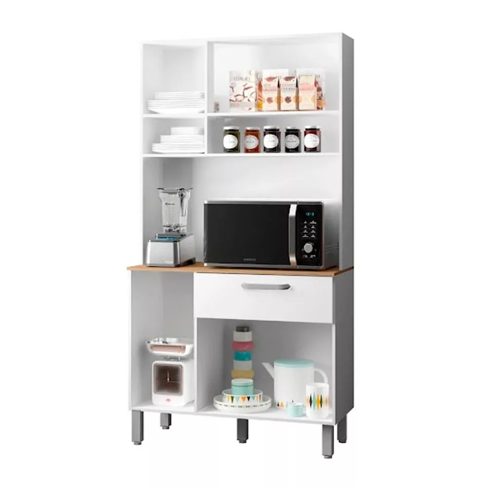 Kit Cozinha 6 Portas 1 Gaveta em MDF Sofia Poliman Móveis