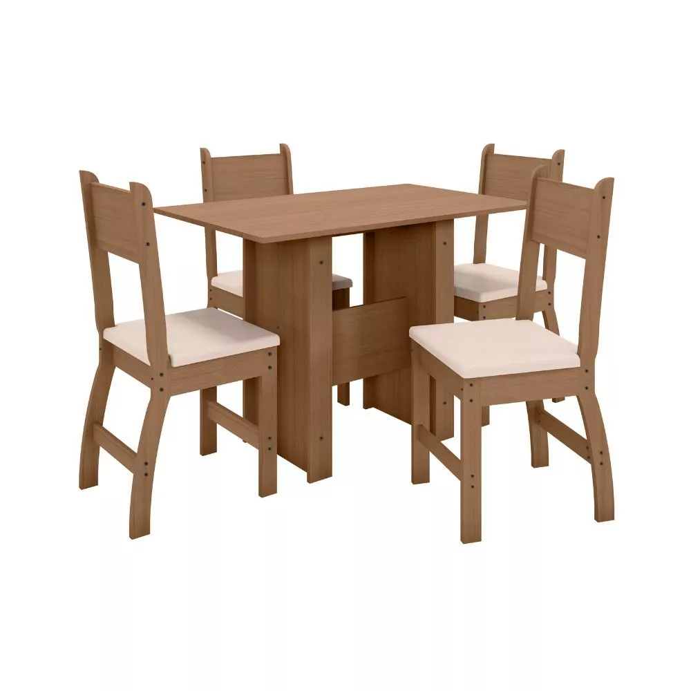 Conjunto Mesa de Jantar 4 Lugares Milano