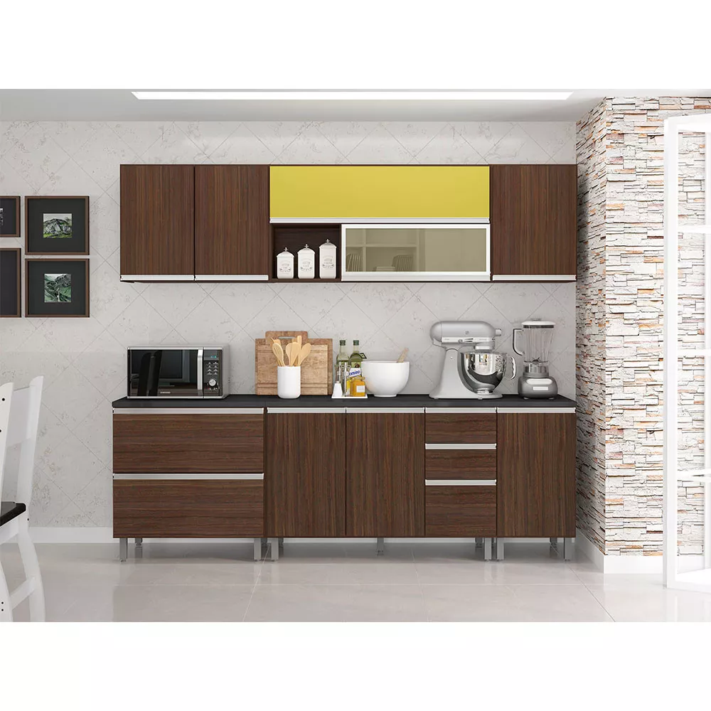 Armário Aéreo de Cozinha Evidence 1 Porta Com Prateleira Poliman Móveis