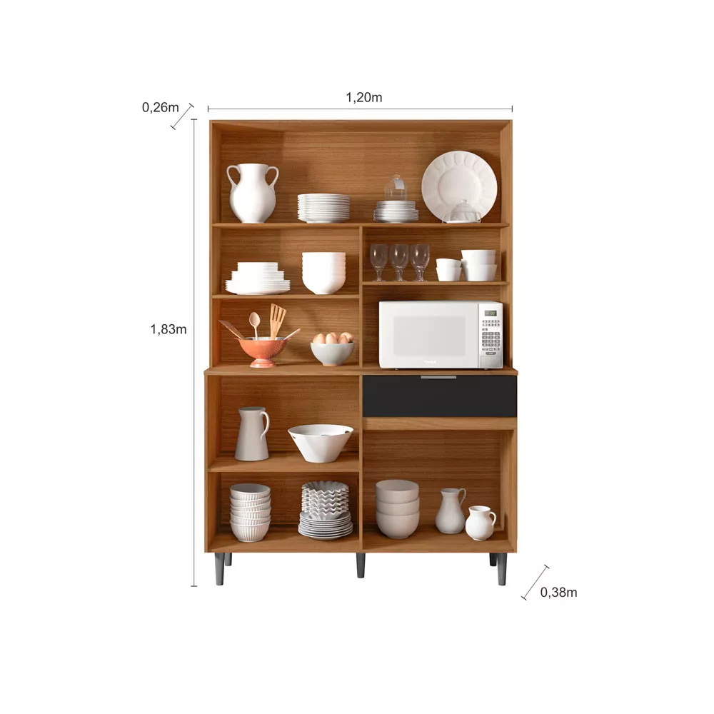 Kit Cozinha Laila em MDF 8 Portas 1 Gaveta Poliman Móveis