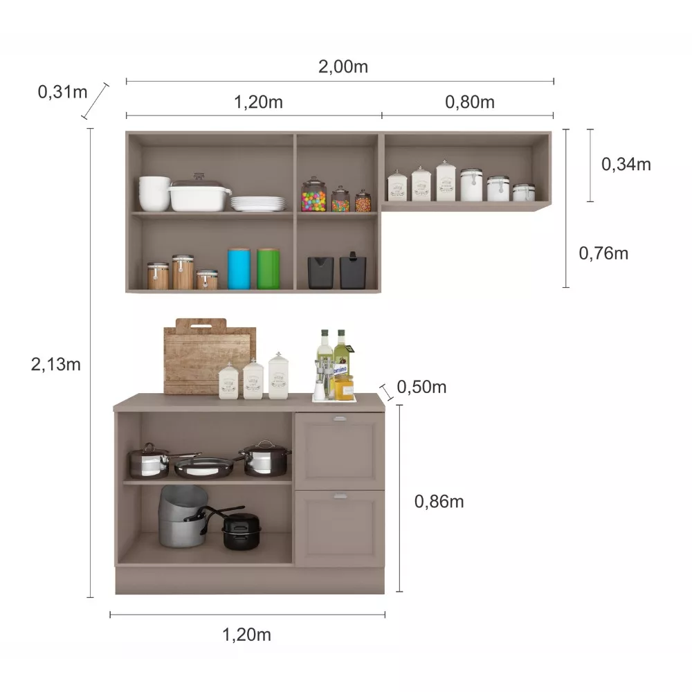 Cozinha Mudulada 4 peças Unna Poliman Móveis
