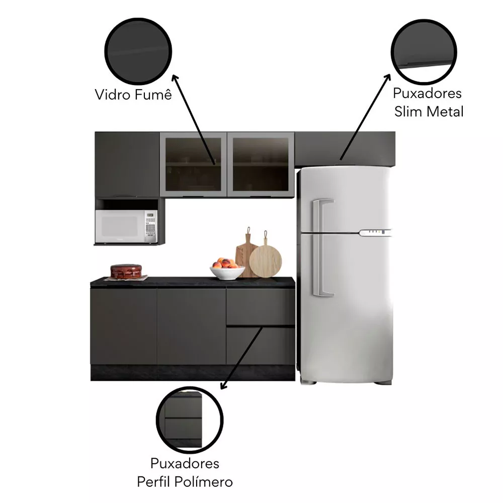 Cozinha Completa Etna 6 Peças Poliman Móveis