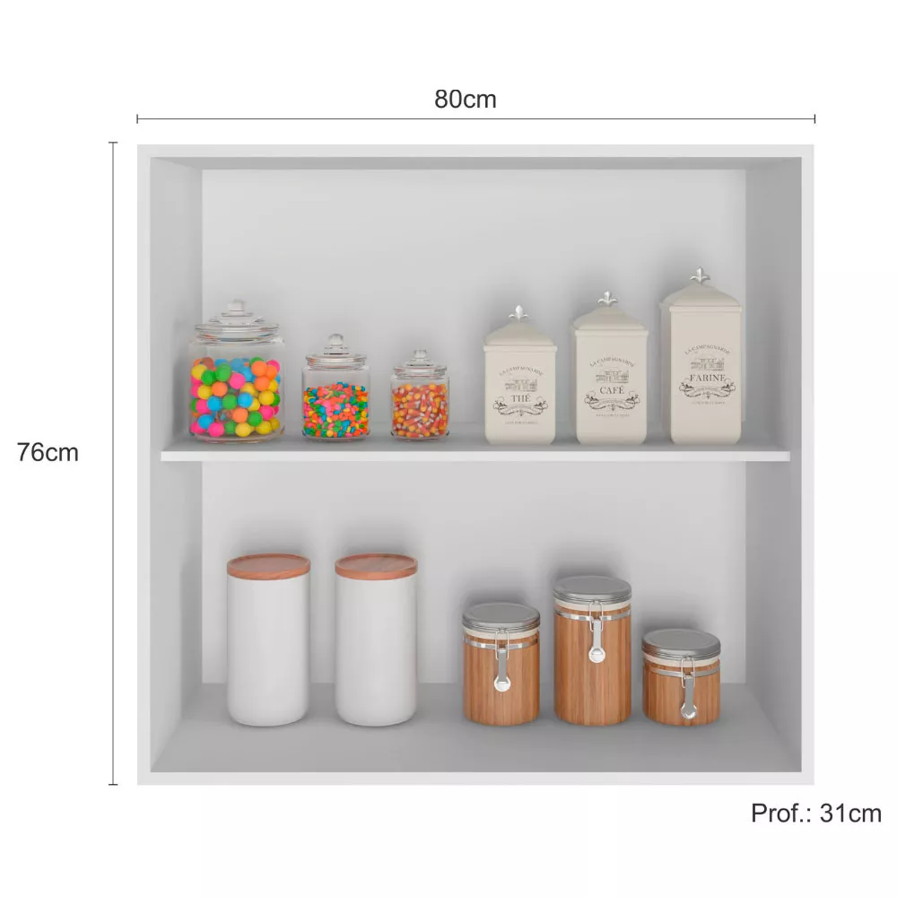 Armário Aéreo 2 Portas Olivia 80 cm