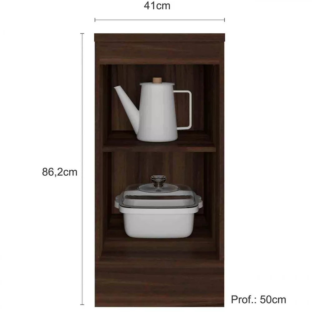 Balcão com Tampo 41 cm 1 Porta Unna Poliman Móveis