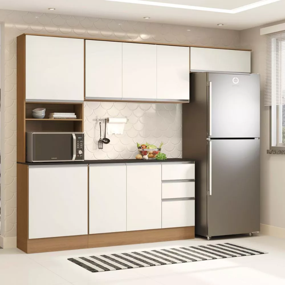 Image 0 of 5 of Cozinha Compacta 9 Portas 2 Gavetas Com Balcão Tampo Paris