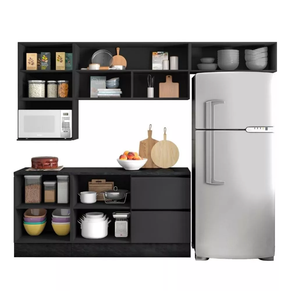 Cozinha Completa Etna 6 Peças Nicho Micro-ondas Poliman Móveis