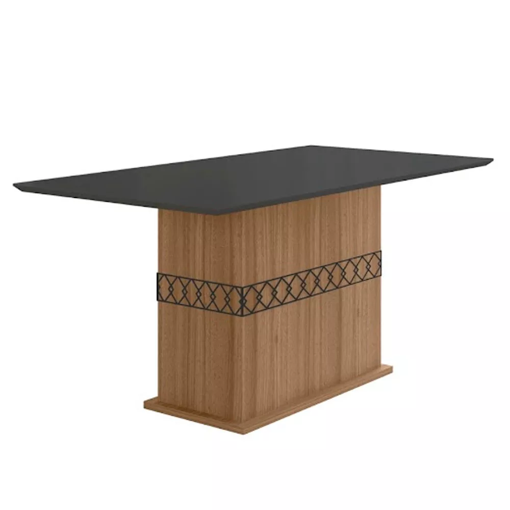 Mesa para Sala de Jantar 160cm Retangular Tampo Chanfrado Agata Poliman