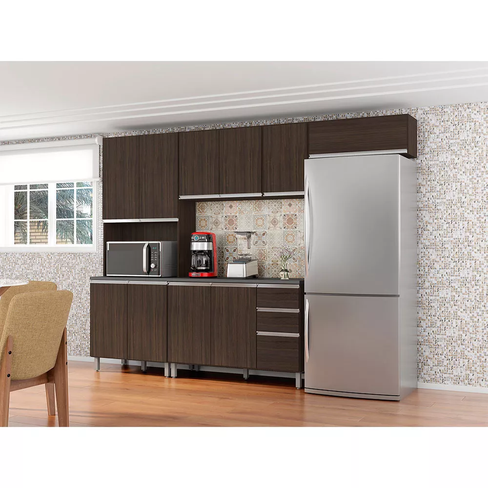 Armário Aéreo Evidence 3 Portas 120cm Com Prateleira Poliman Móveis