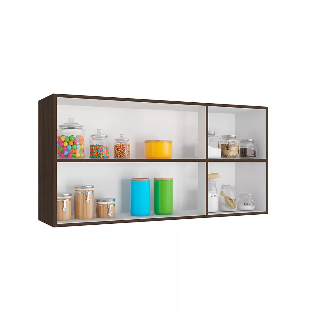 Armário Aéreo Evidence 3 Portas 120cm Com Prateleira Poliman Móveis