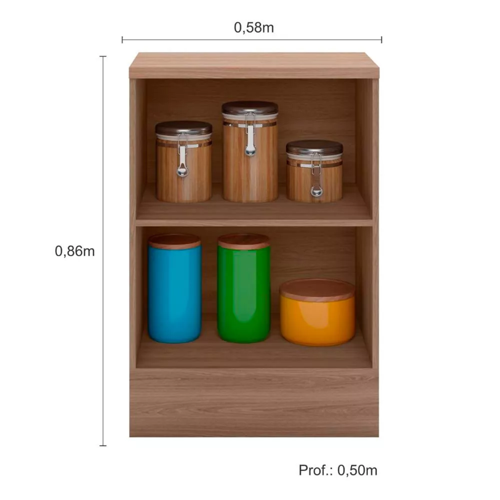 Image 4 of 5 of Balcão com Tampo 58 cm 1 Porta Etna Poliman Móveis