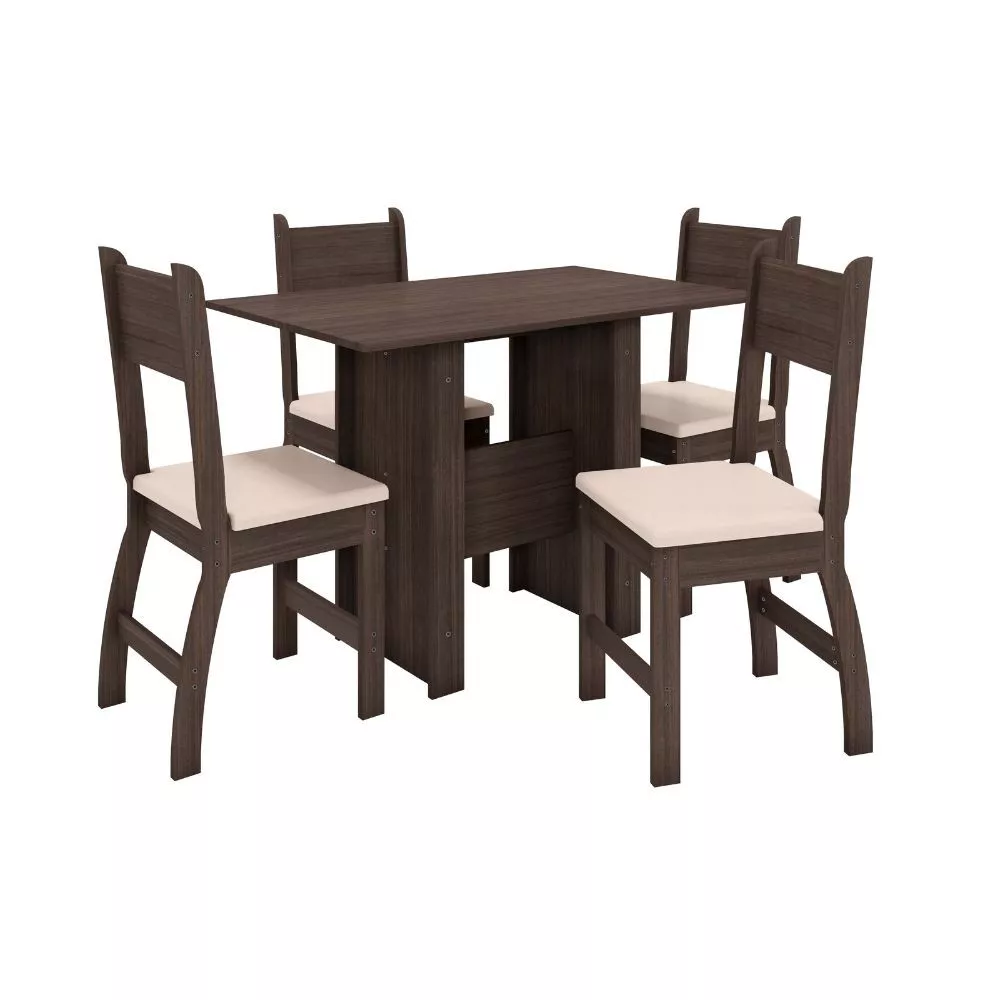 Conjunto Mesa de Jantar 4 Lugares Milano