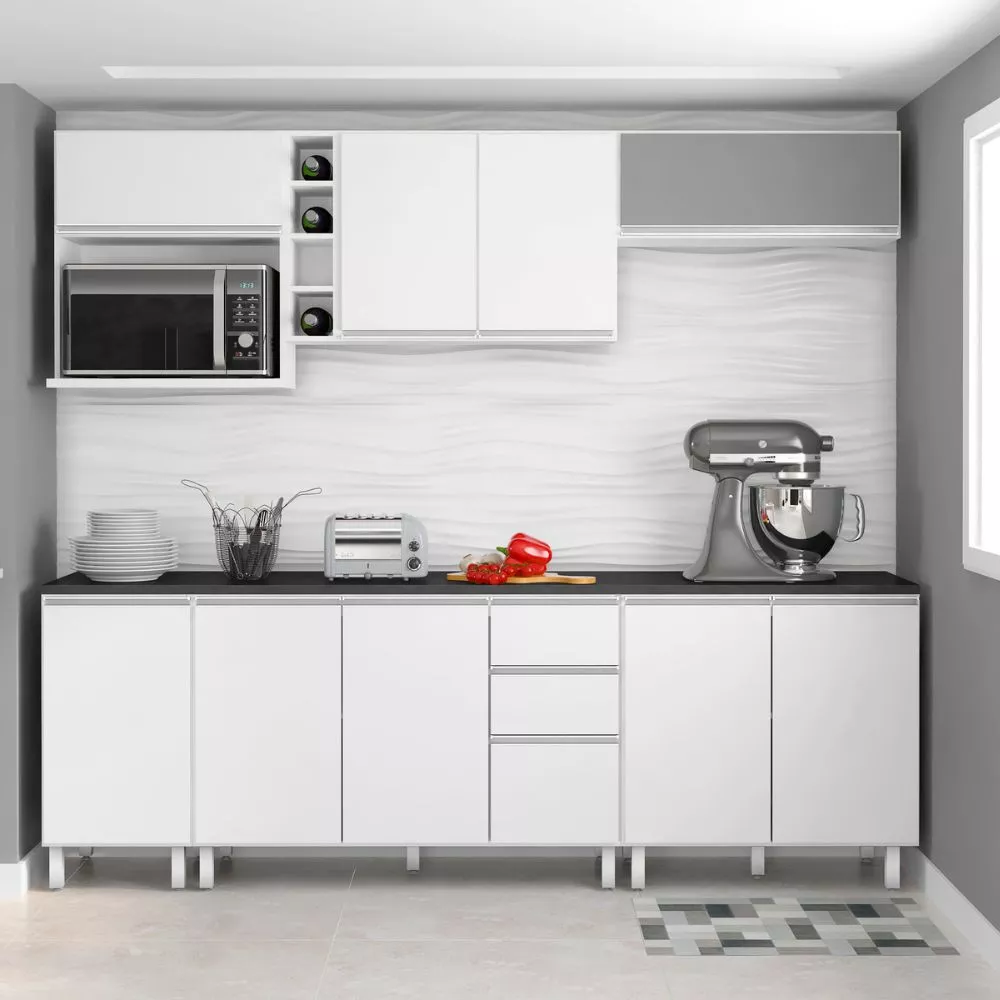 Cozinha Completa Evidence 10 Portas 2 Gavetas Poliman Móveis