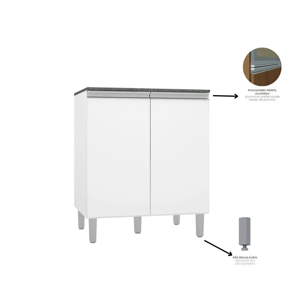 Balcão 2 Portas Com Tampo Evidence Poliman Móveis