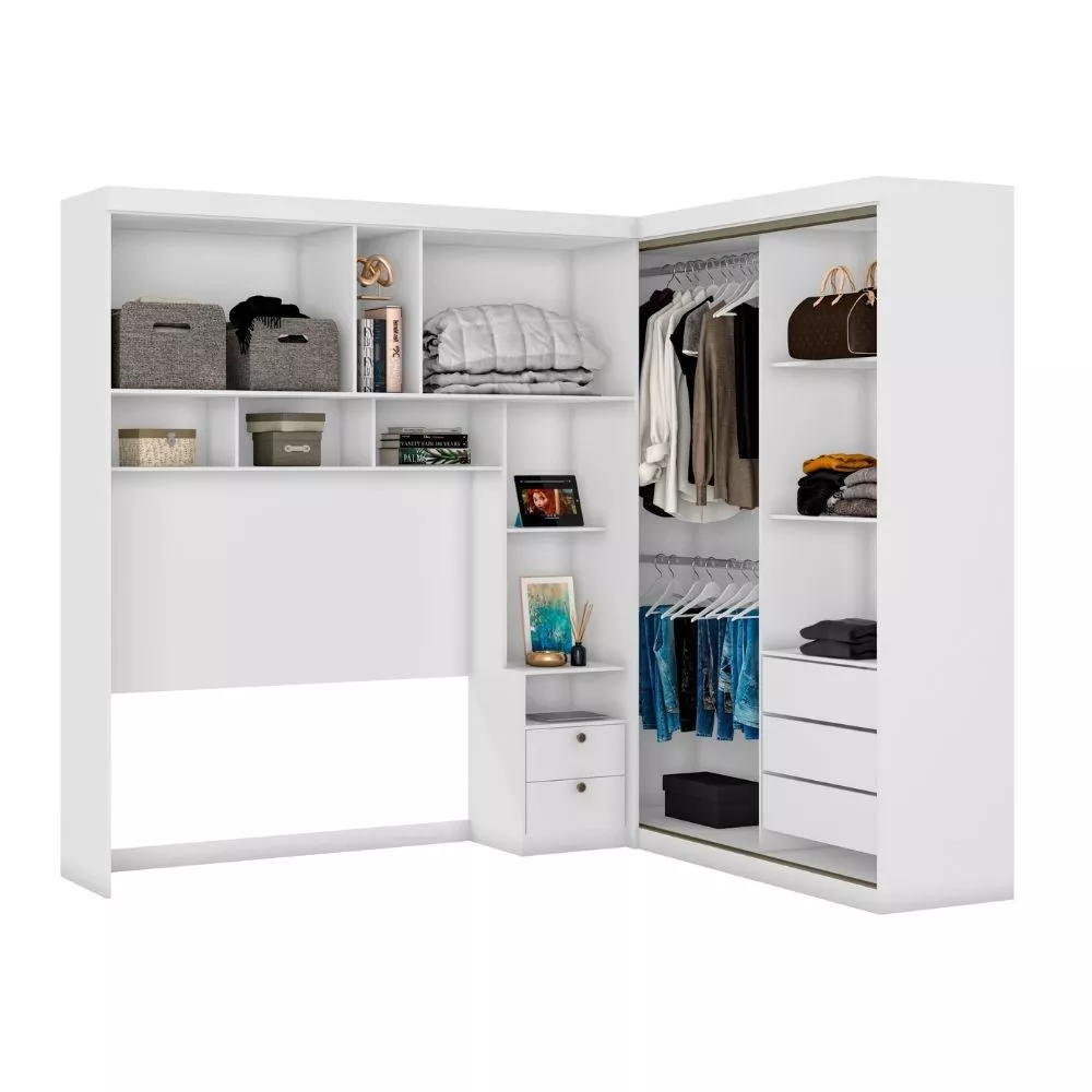 Guarda Roupa Conjudado 6 Portas 5 Gavetas Sonho Meu Poliman