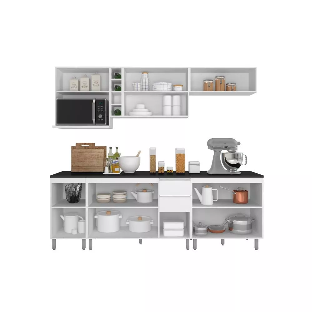 Cozinha Completa Evidence 10 Portas 2 Gavetas Poliman Móveis