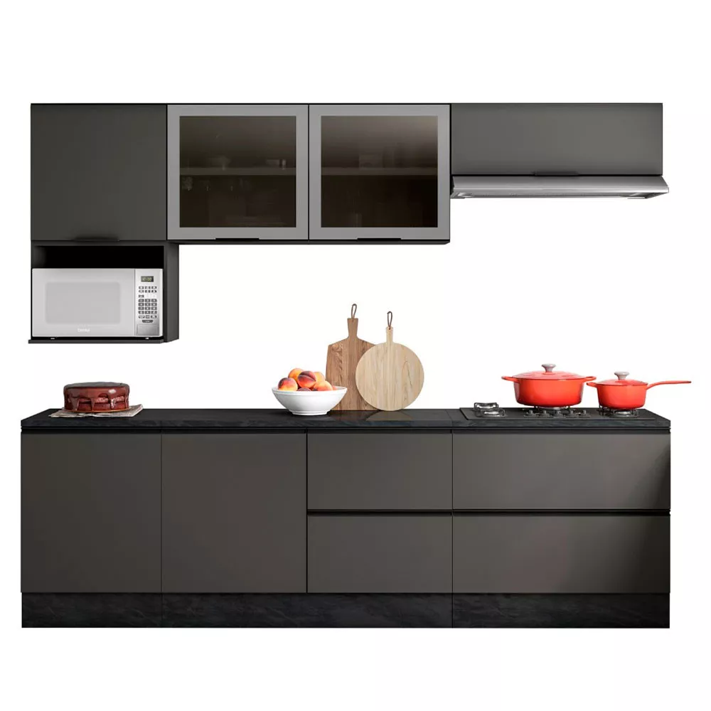 Cozinha Completa Etna 7 peças Balcão Cooktop Poliman Móveis